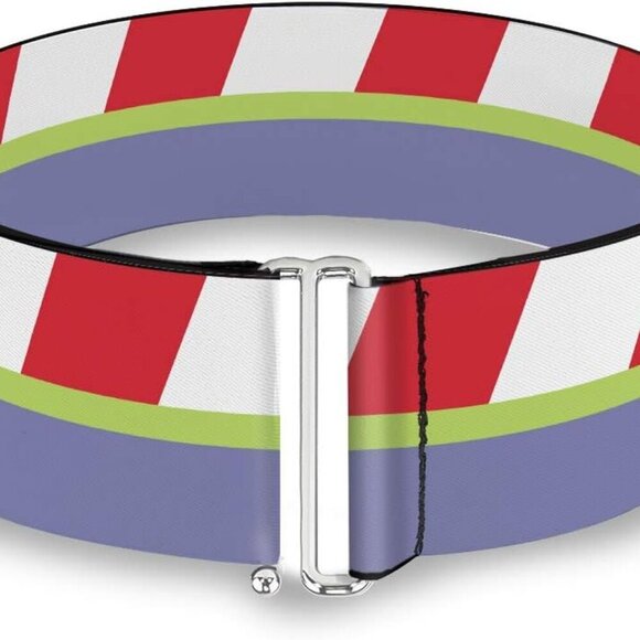Women's Cinch Belt Disney Toy Story Buzz Lightyear Stripe Red Green Purple Adjus